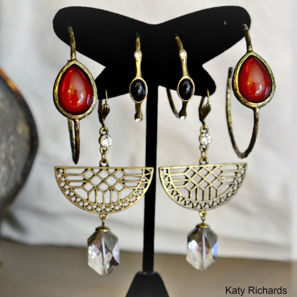 3 Prs. of Katy Richards EARRINGS boho chic  NEW